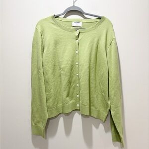 Old Navy Light Lime Green Spring SoSoft Lite Button-Front Women's Cardigan XXL